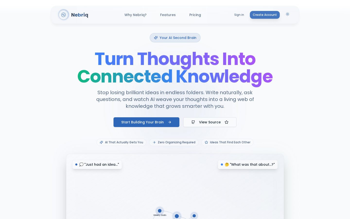 Nebriq Homepage