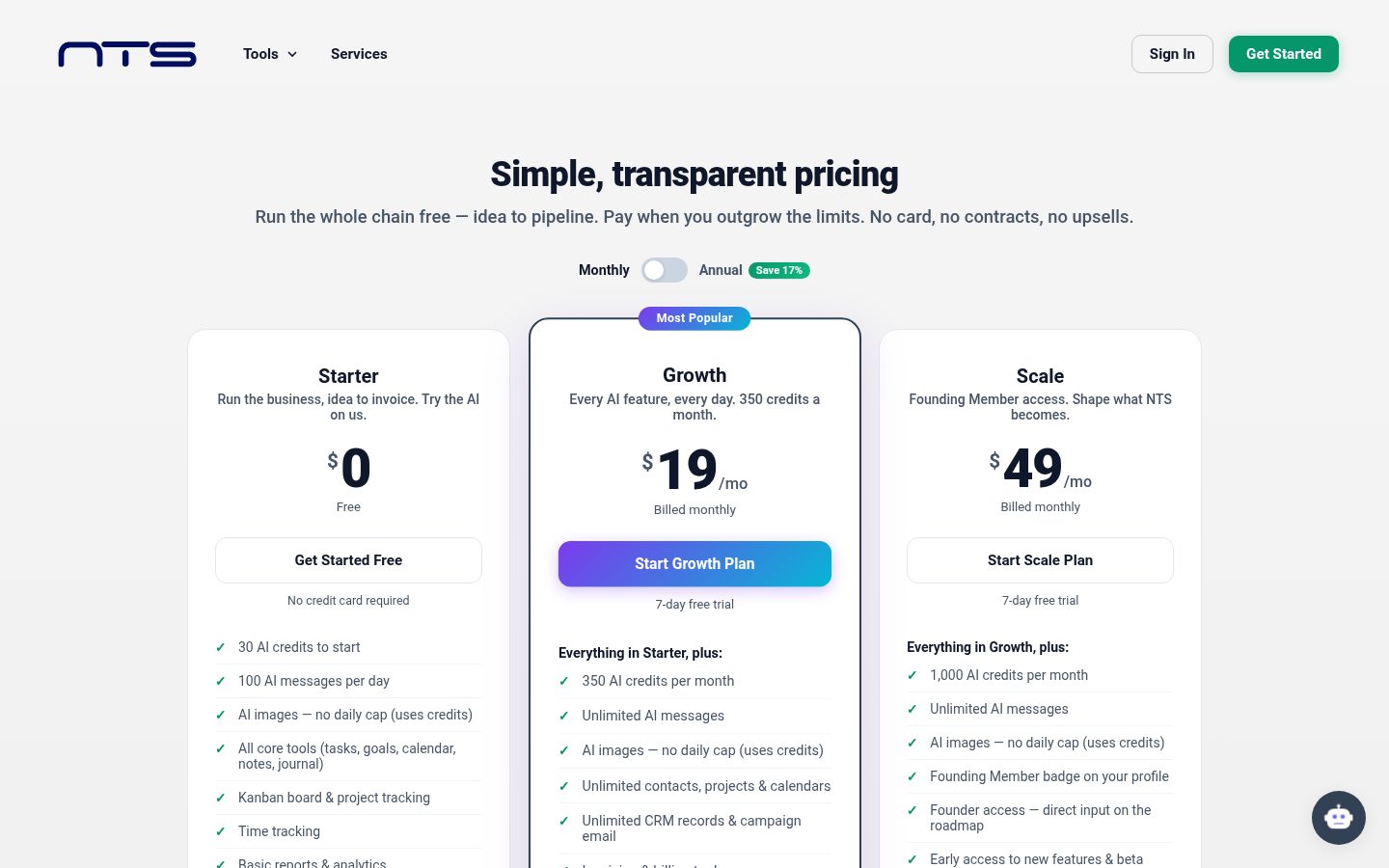 Nemtech Solutions (NTS) Pricing