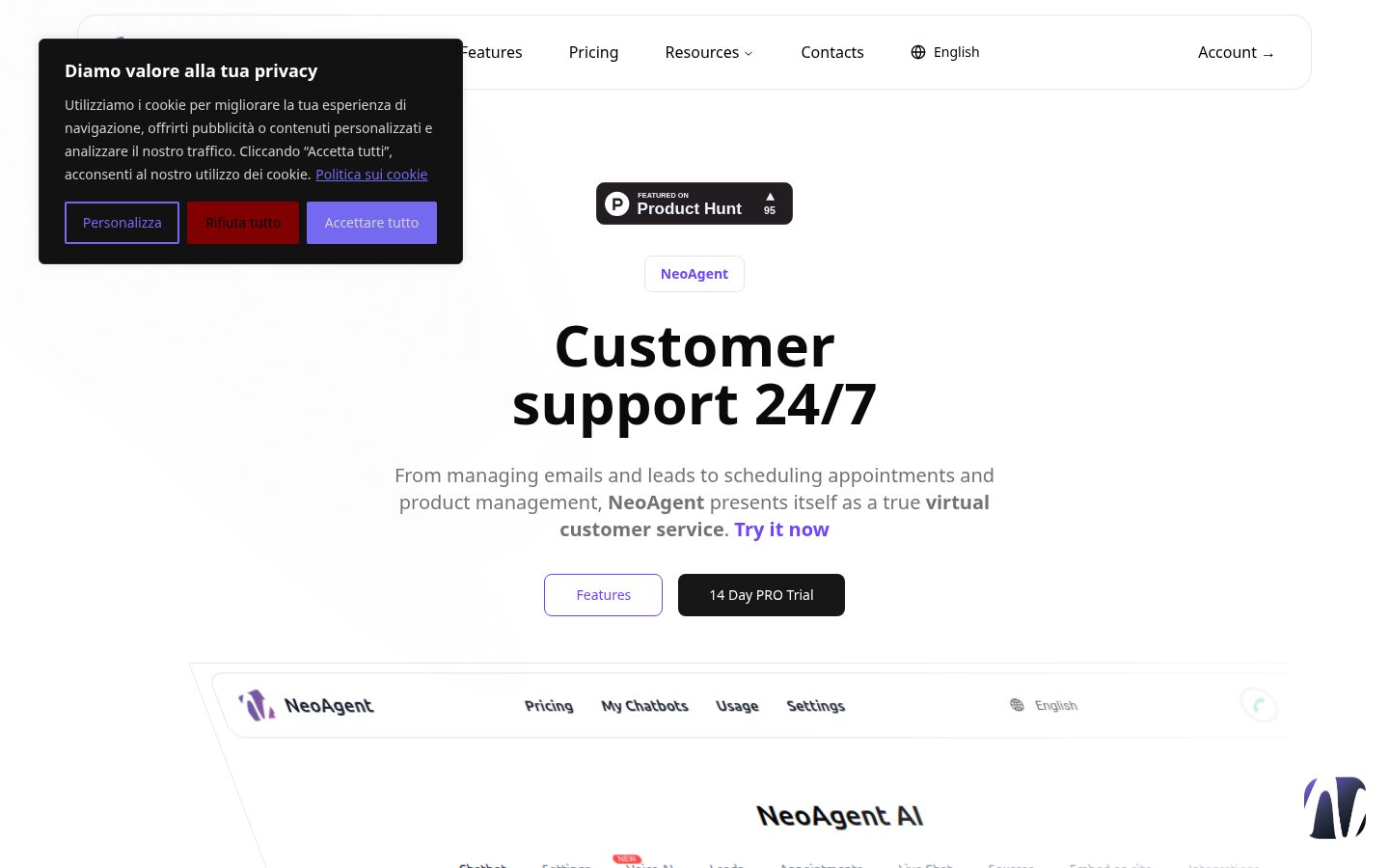 NeoAgent Homepage