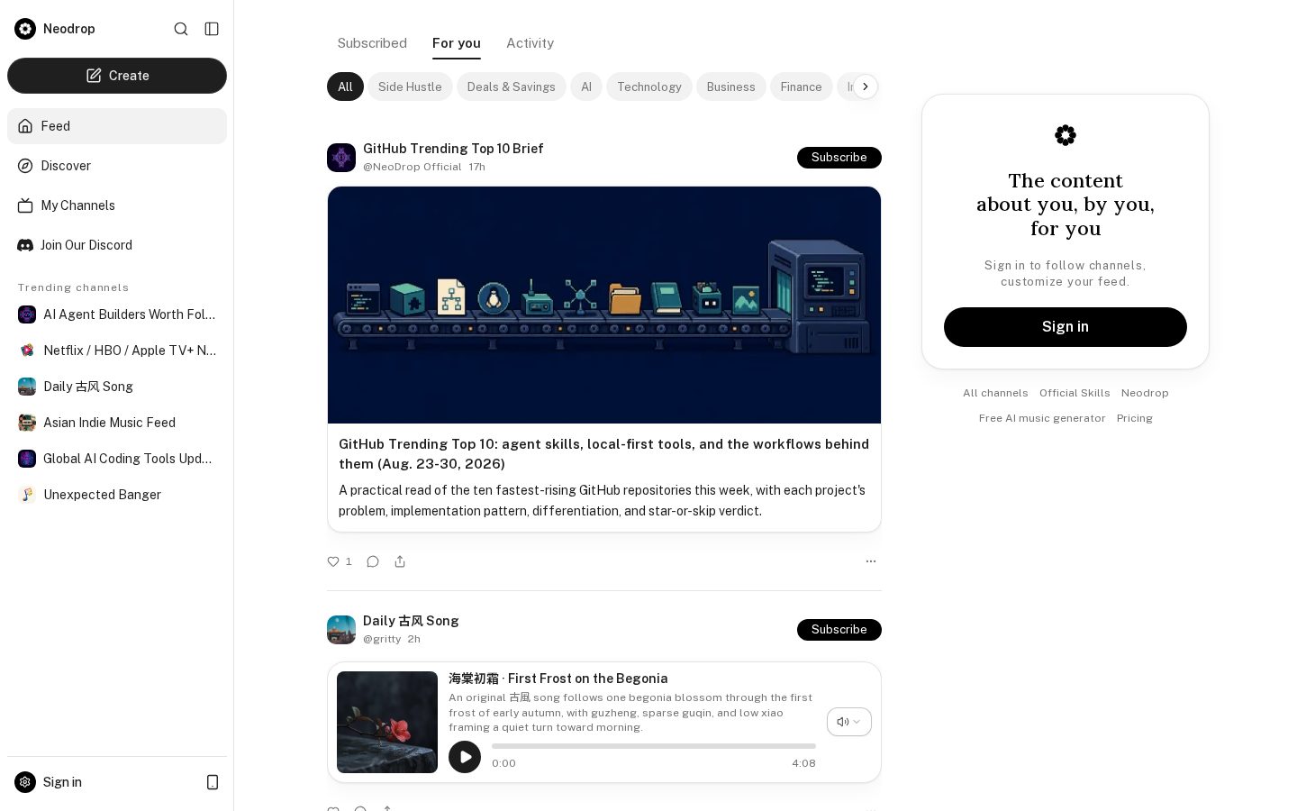 NeoDrop Homepage