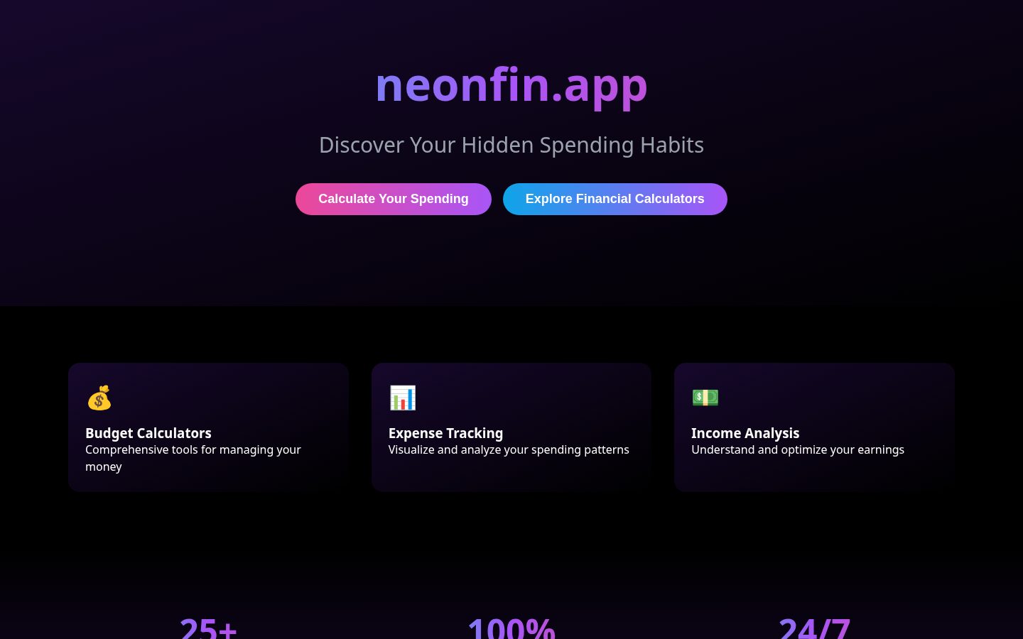 NeonFin Homepage