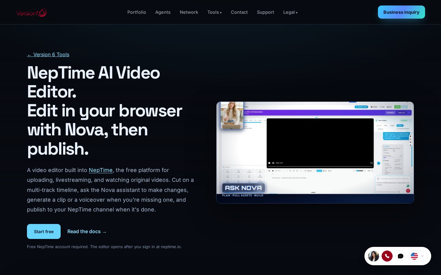 NepTime AI Video Editor Homepage