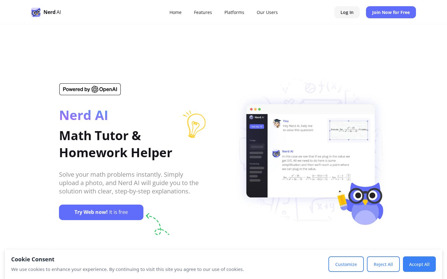 Nerd AI Homepage
