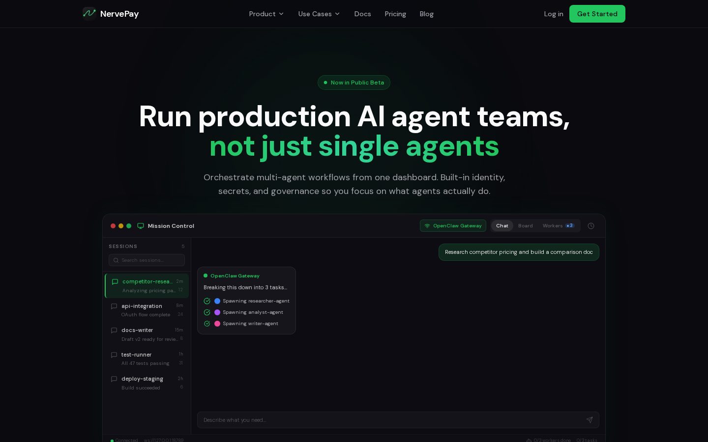 NervePay Homepage