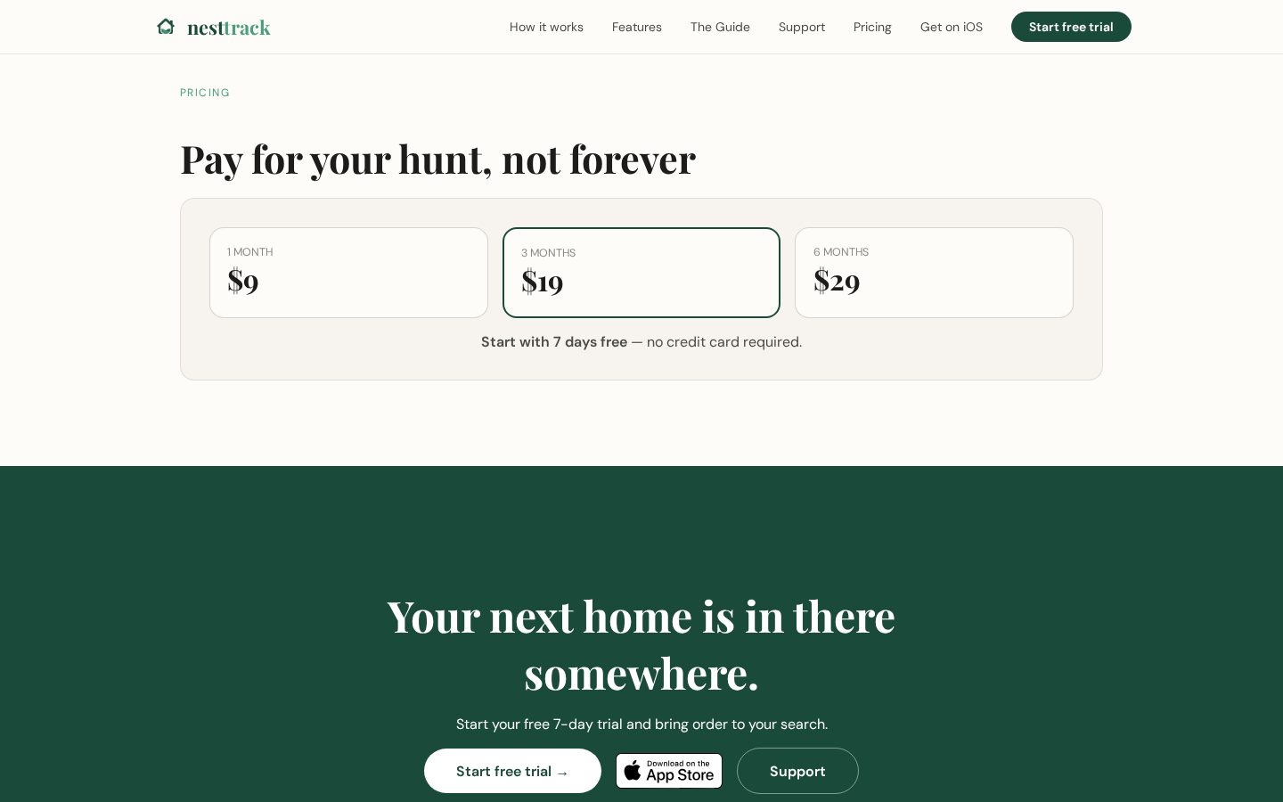 NestTrack Pricing