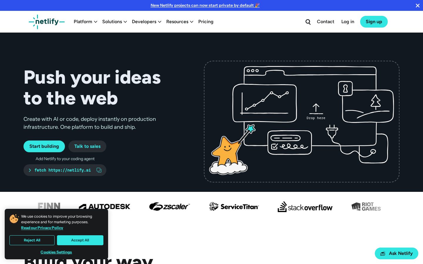 Netlify Database Homepage