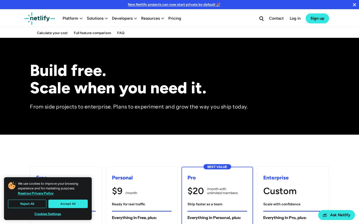 Netlify Database Pricing