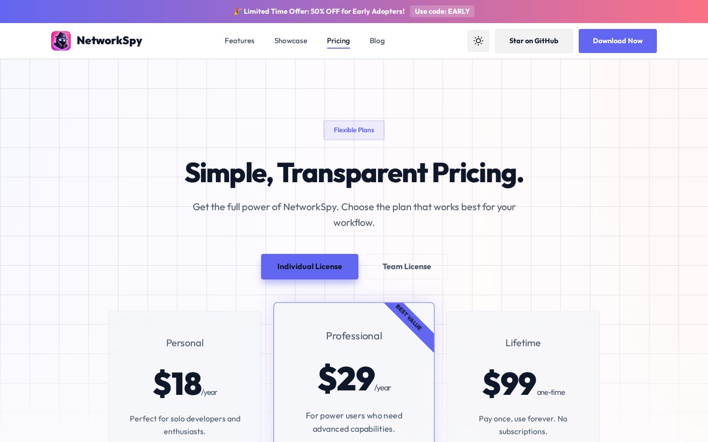 NetworkSpy Pricing