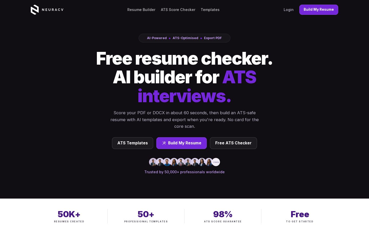 NEURA CV Homepage