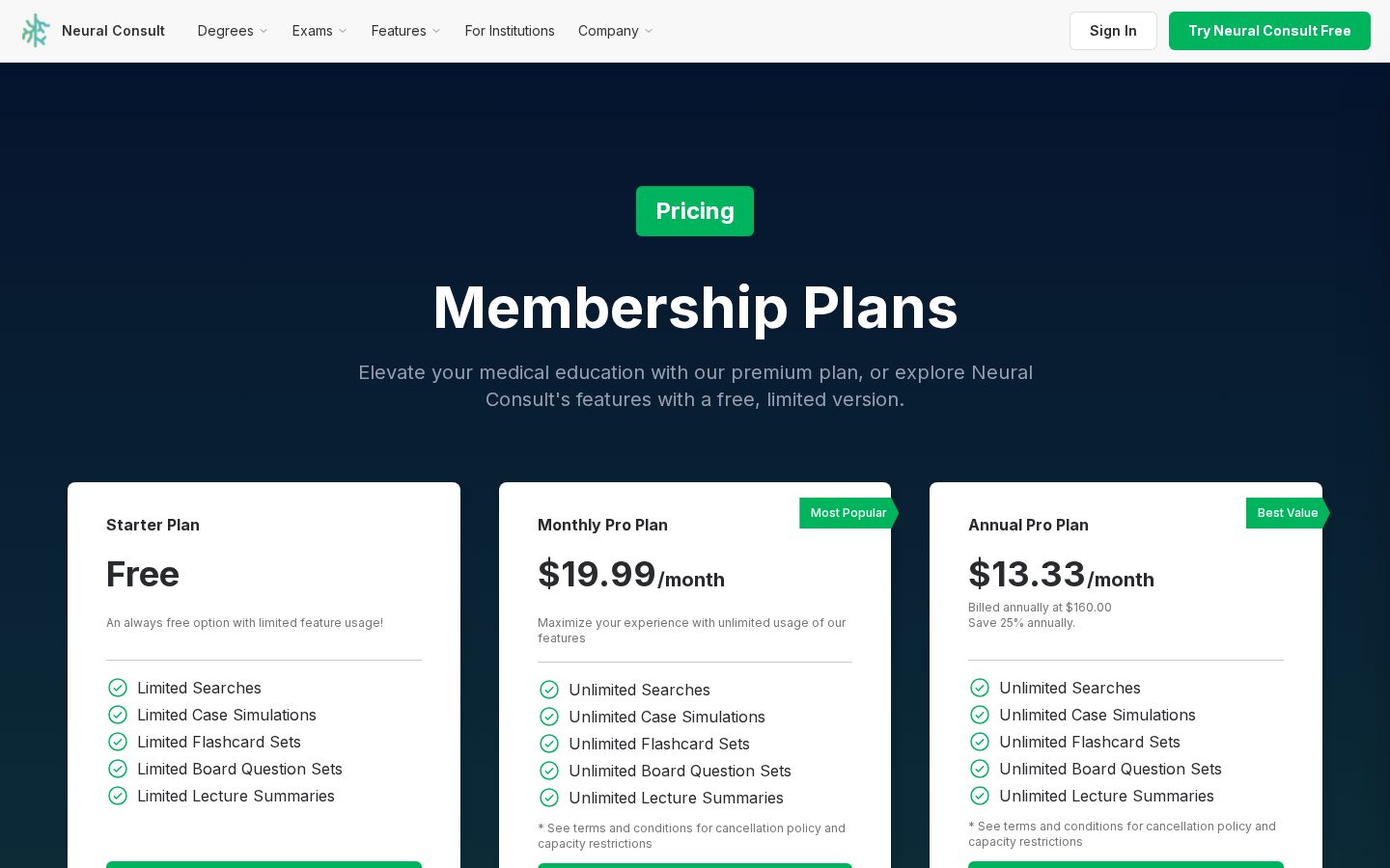 Neural Consult Pricing