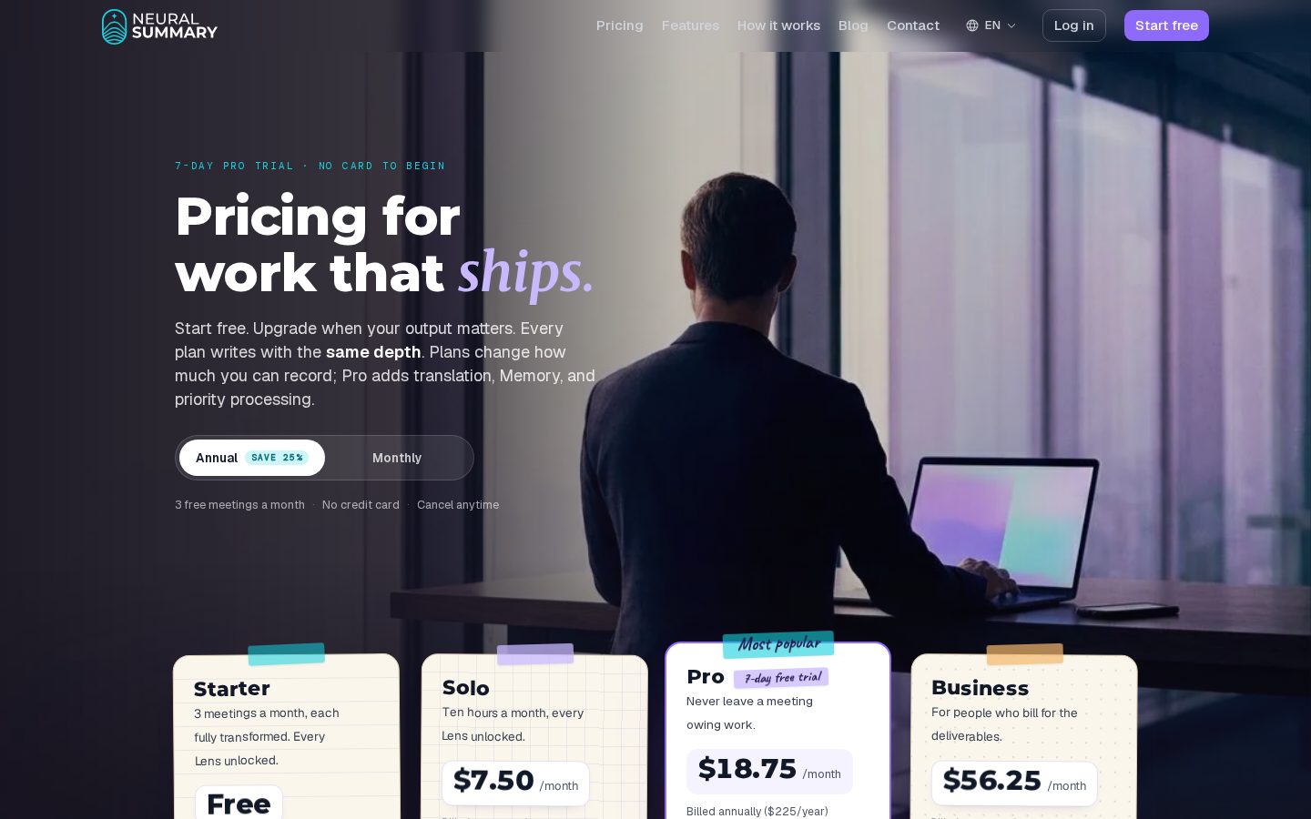 Neural Summary Pricing