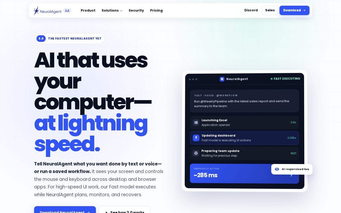 NeuralAgent 3.0 Homepage