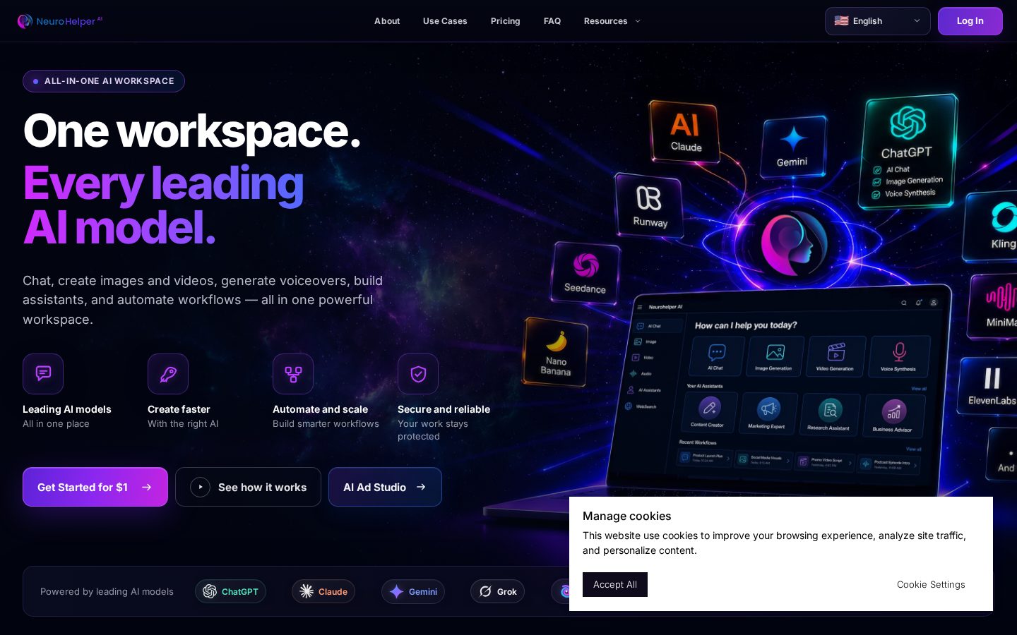 Neurohelper AI Homepage