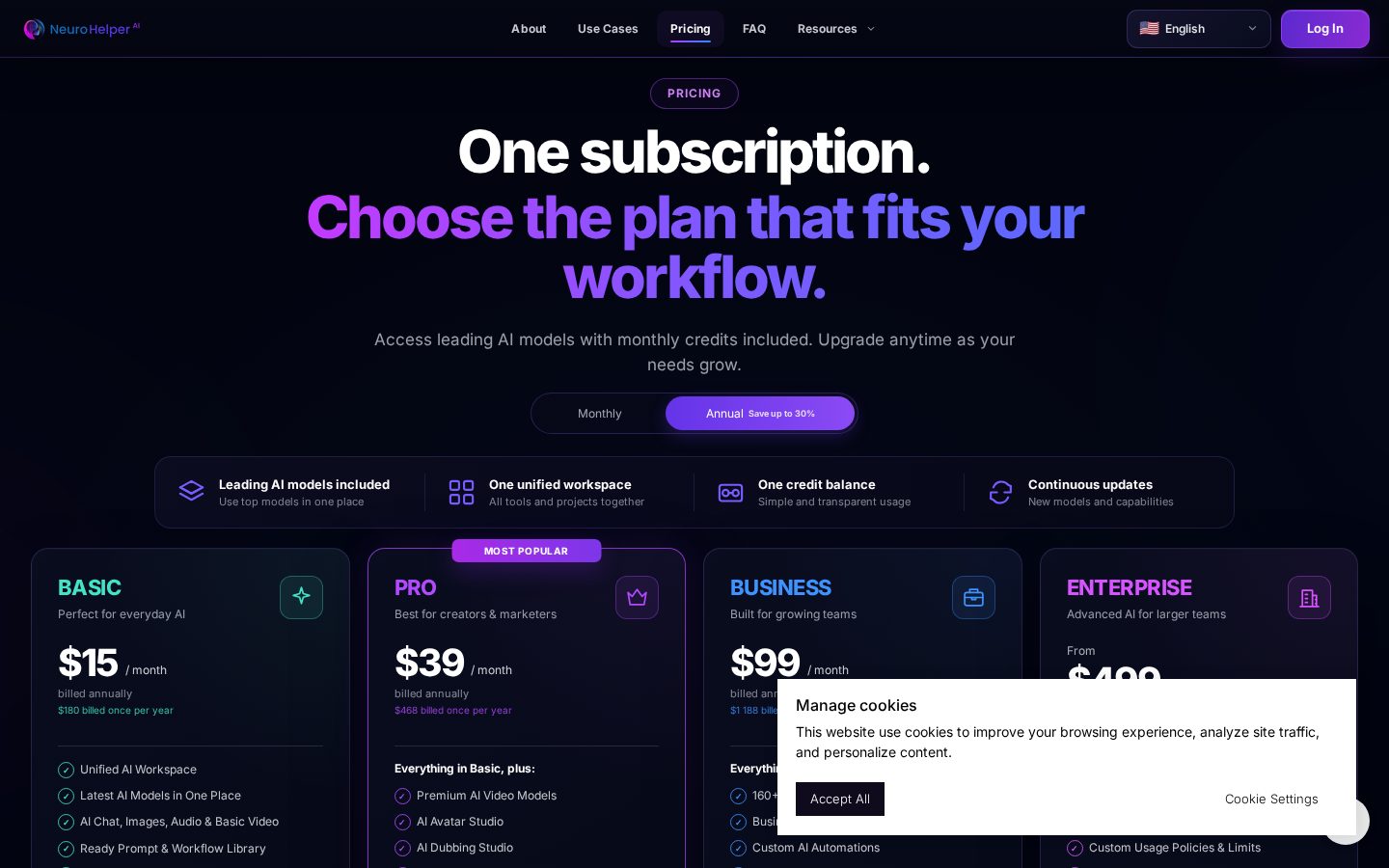Neurohelper AI Pricing