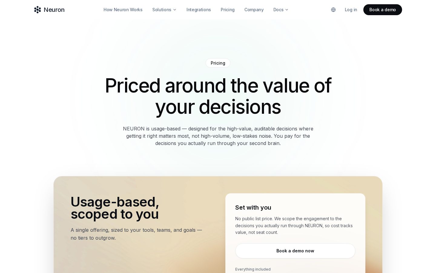NEURON Pricing