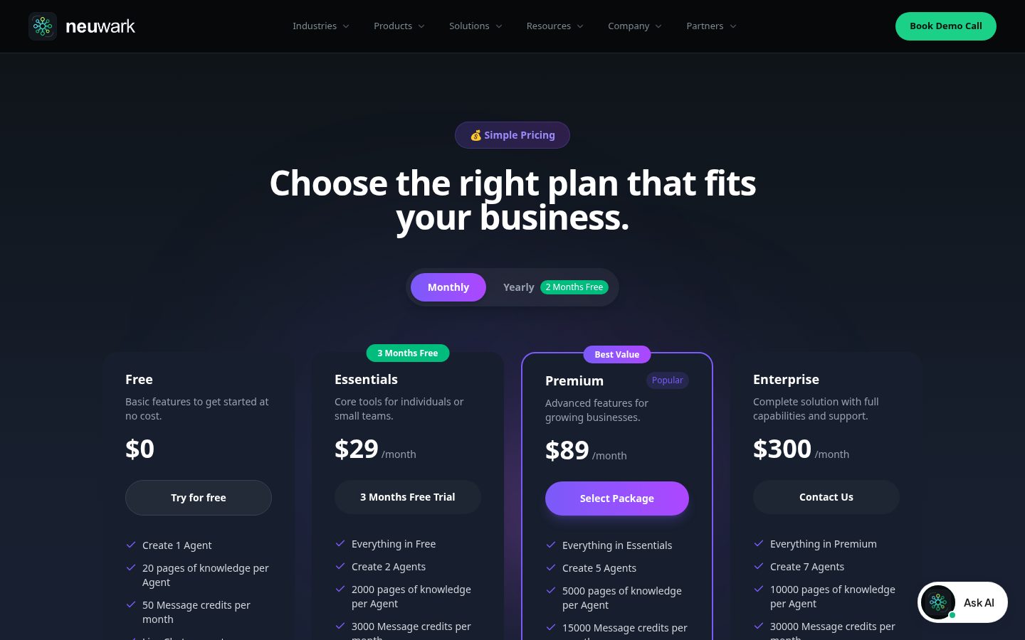 Neuwark Pricing