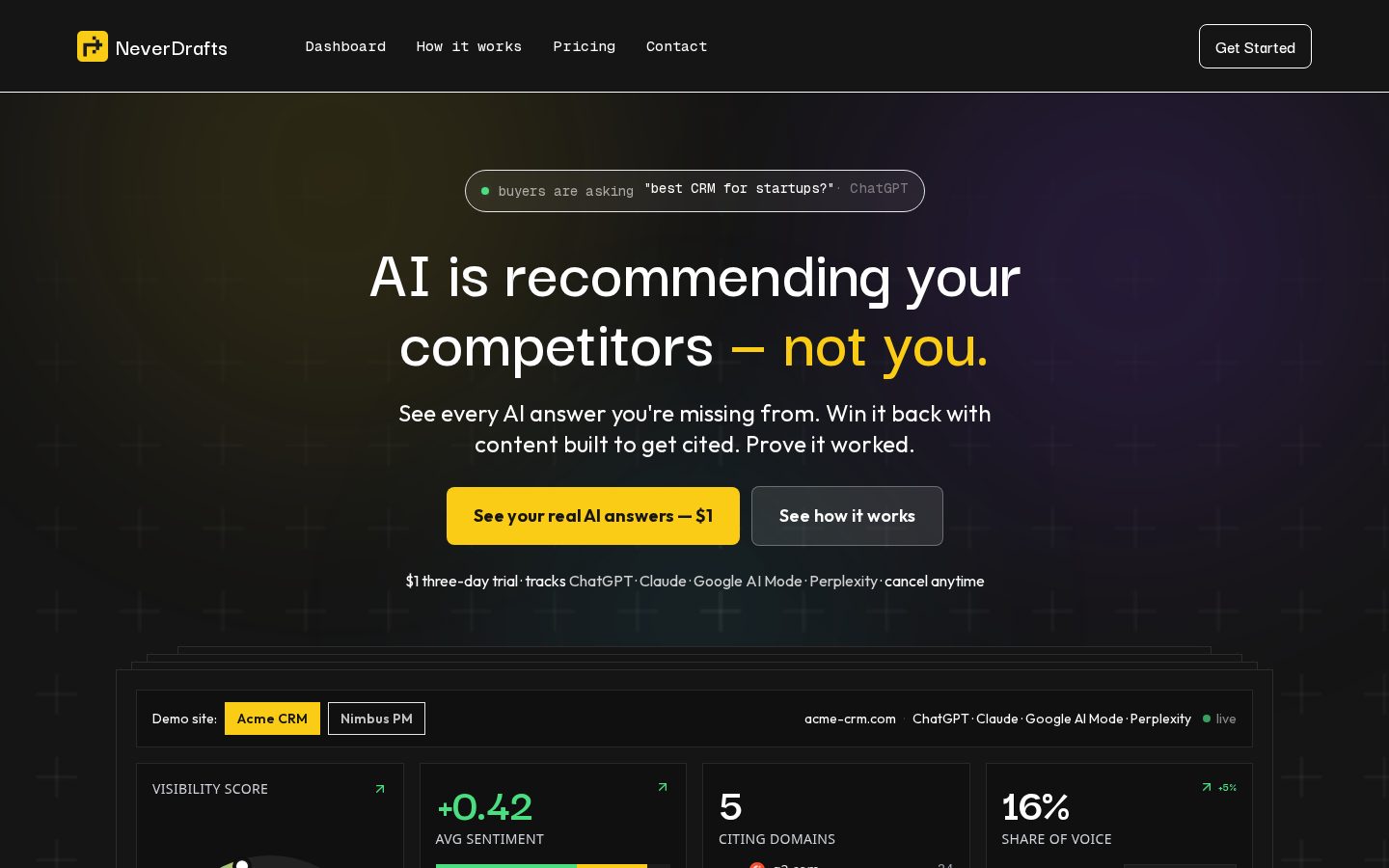 NeverDrafts Homepage