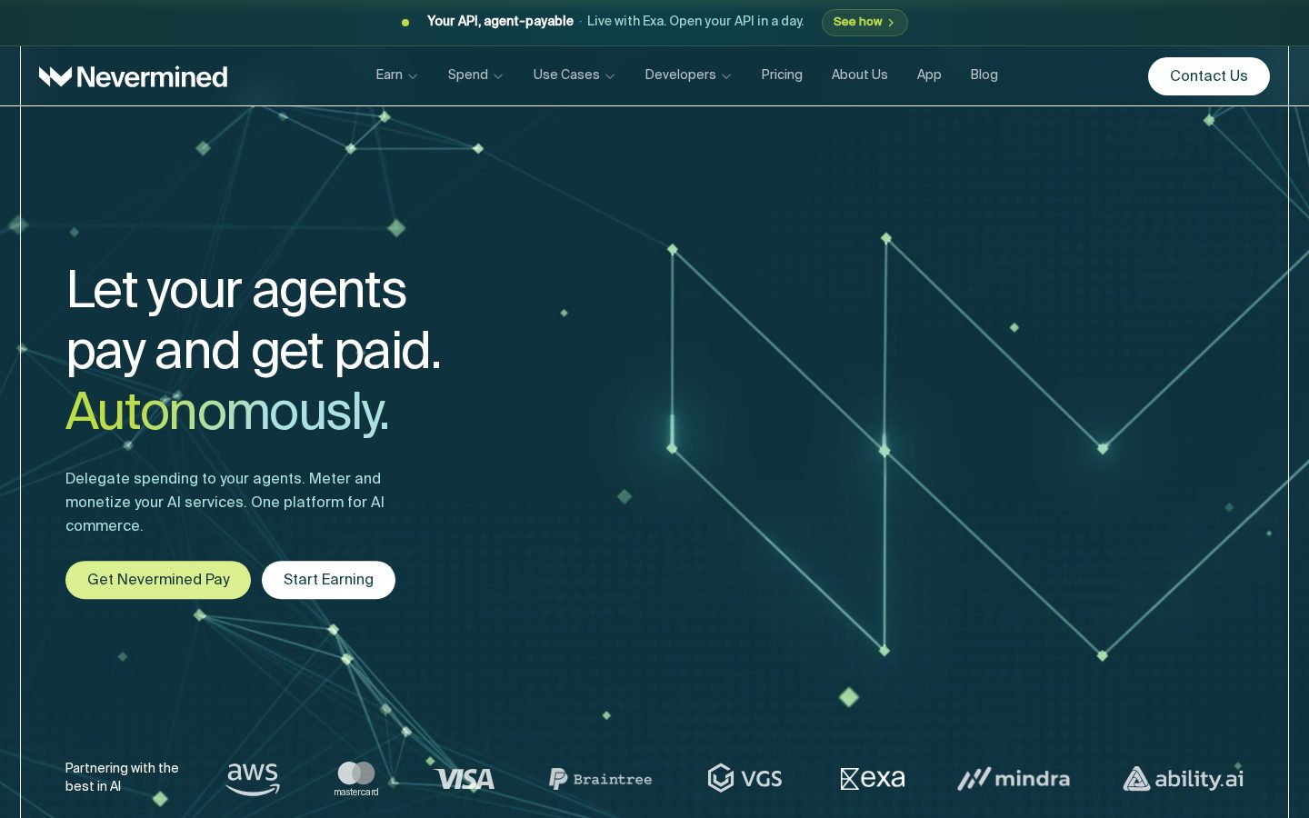 Nevermined Homepage