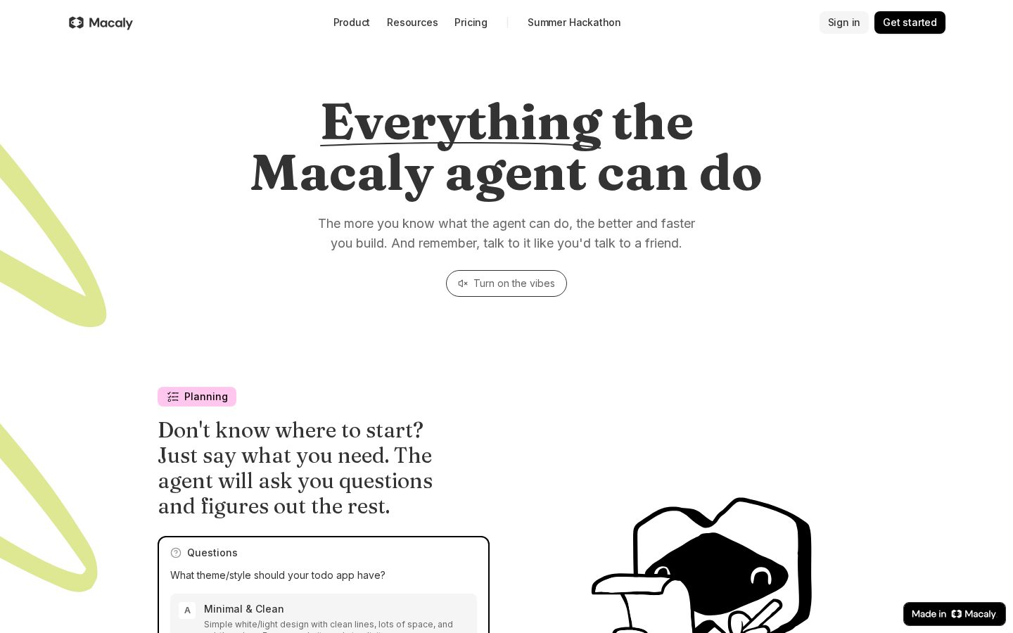 New Macaly Agent Homepage