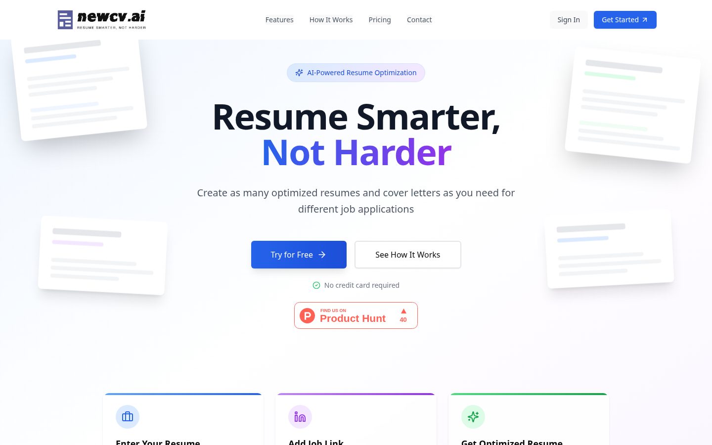 NewCV.ai Homepage
