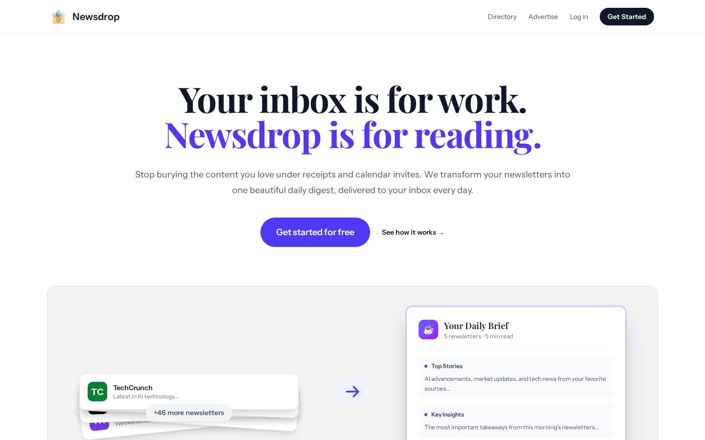 Newsdrop Homepage