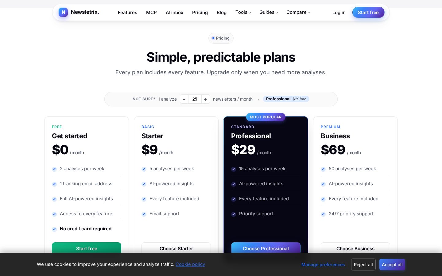Newsletrix Pricing