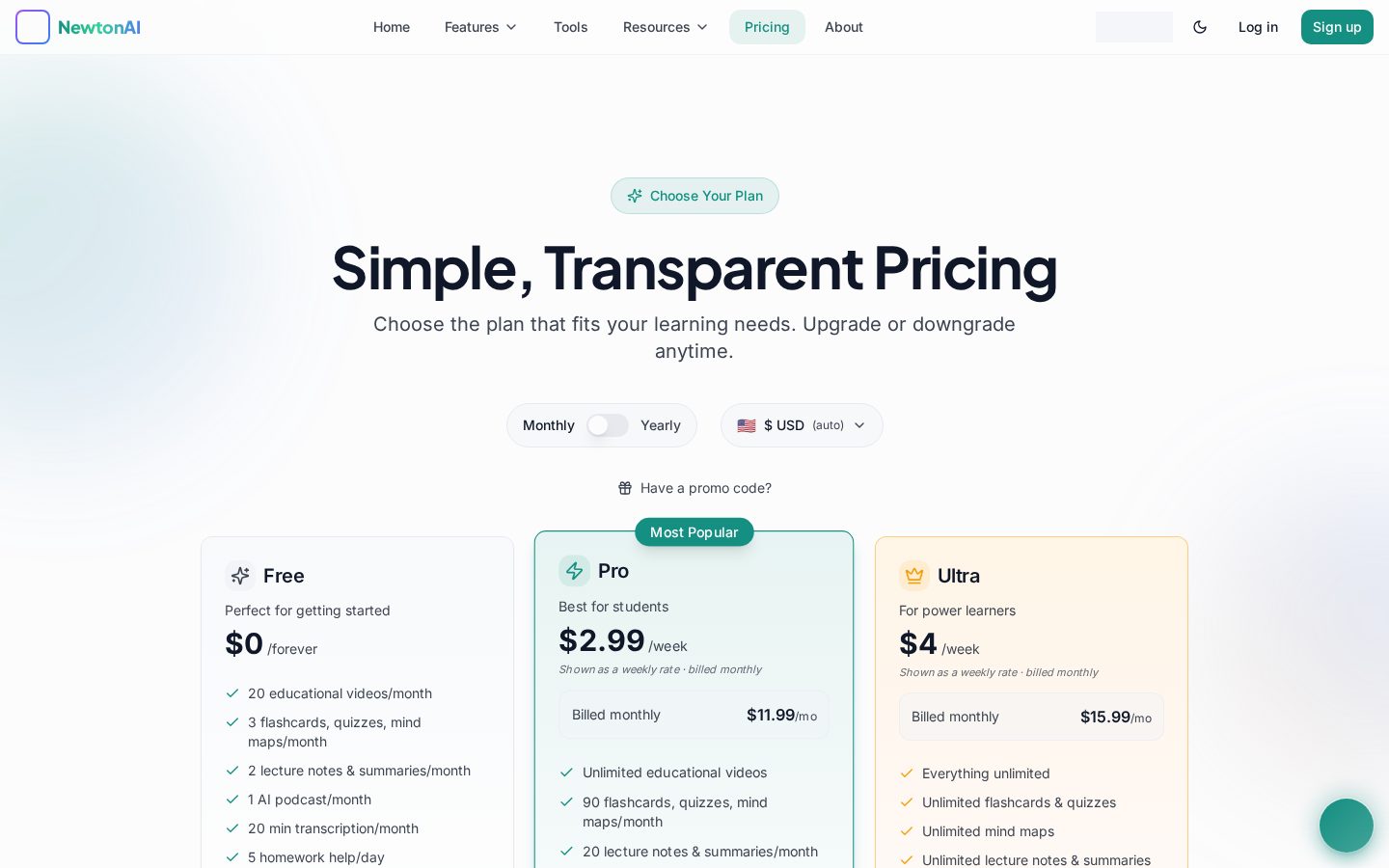 NewtonAI Pricing