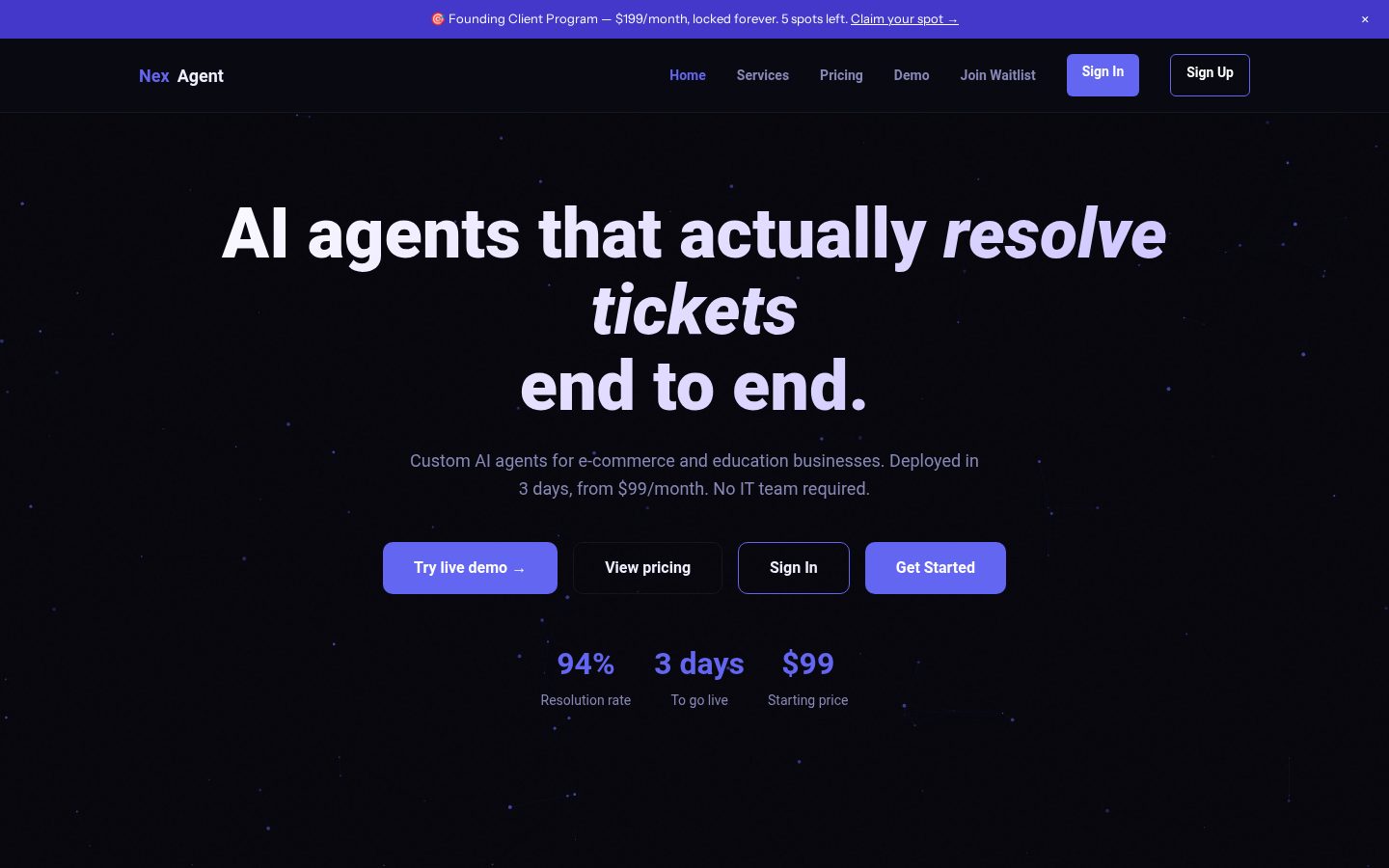 NexAgent Homepage
