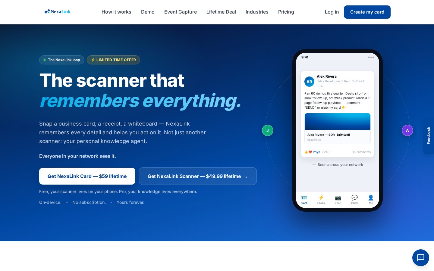 NexaLink Card Lifetime Homepage