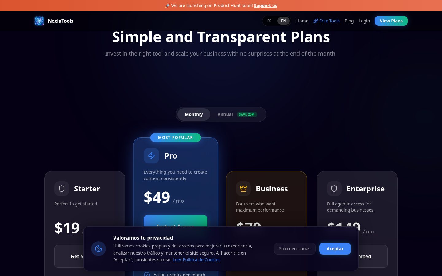NexiaTools Pricing