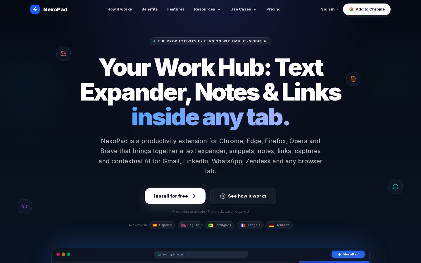 NexoPad Homepage