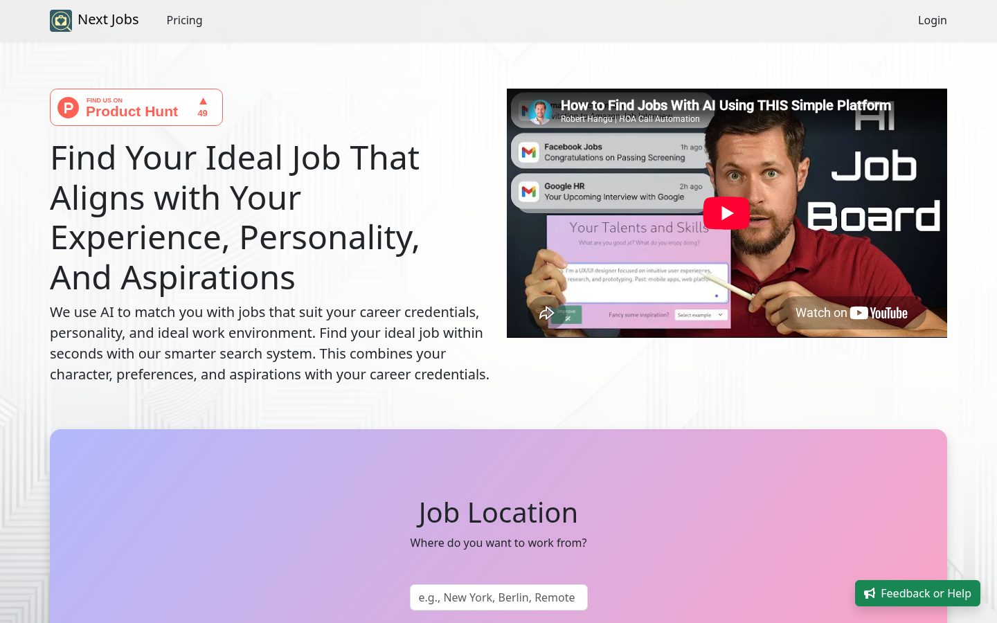 Next Jobs Homepage