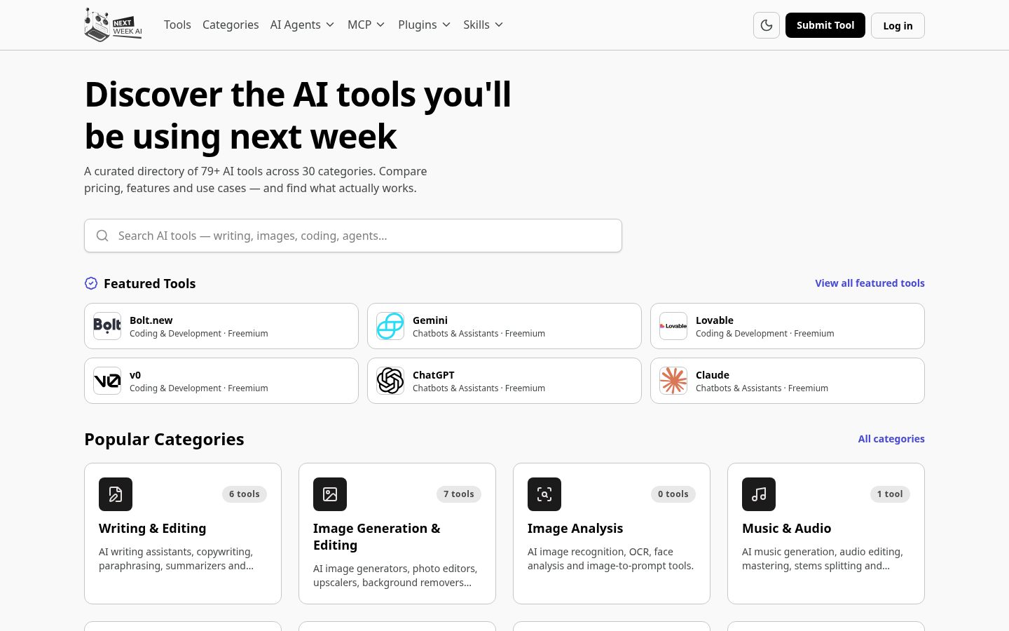 Next Week AI Homepage