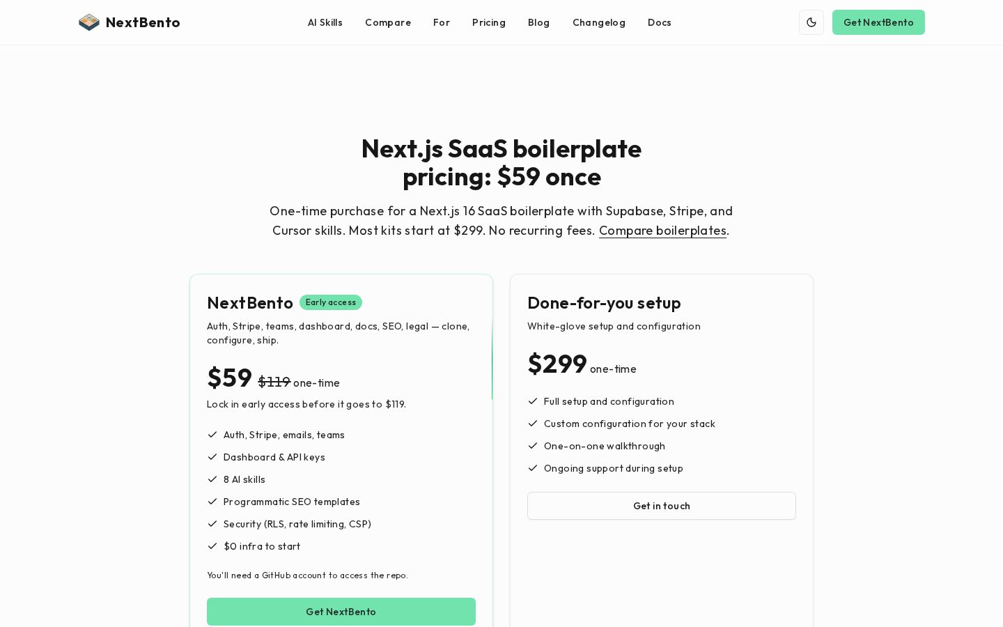 NextBento Pricing