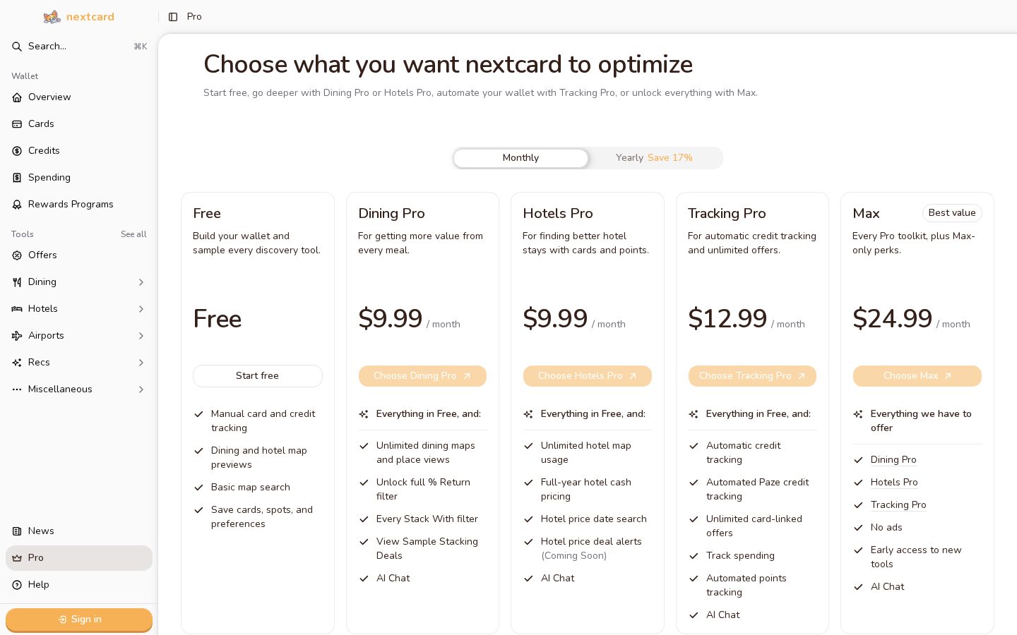 NextCard AI Pricing