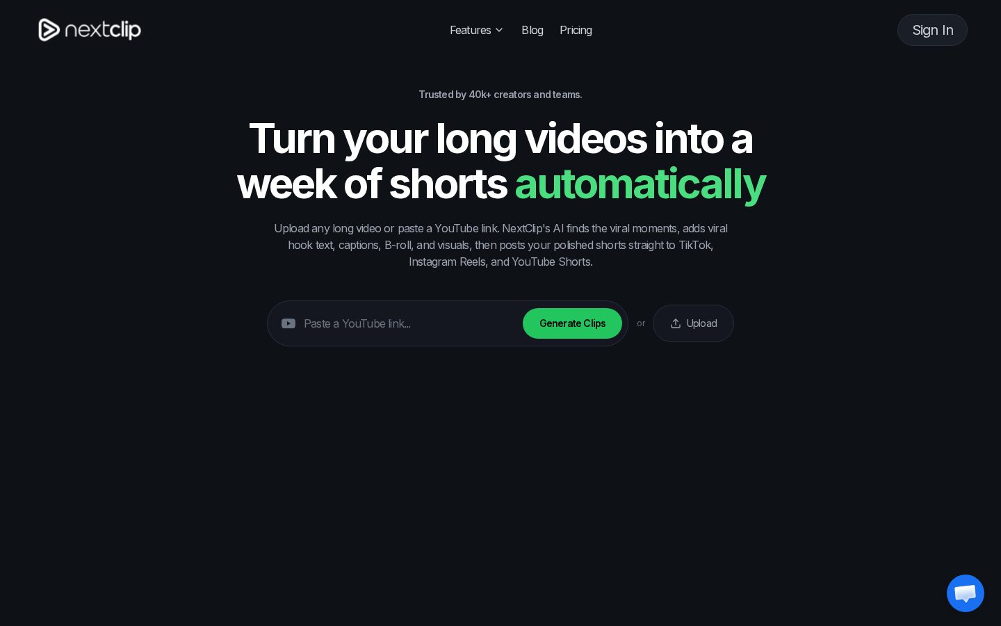 NextClip Homepage