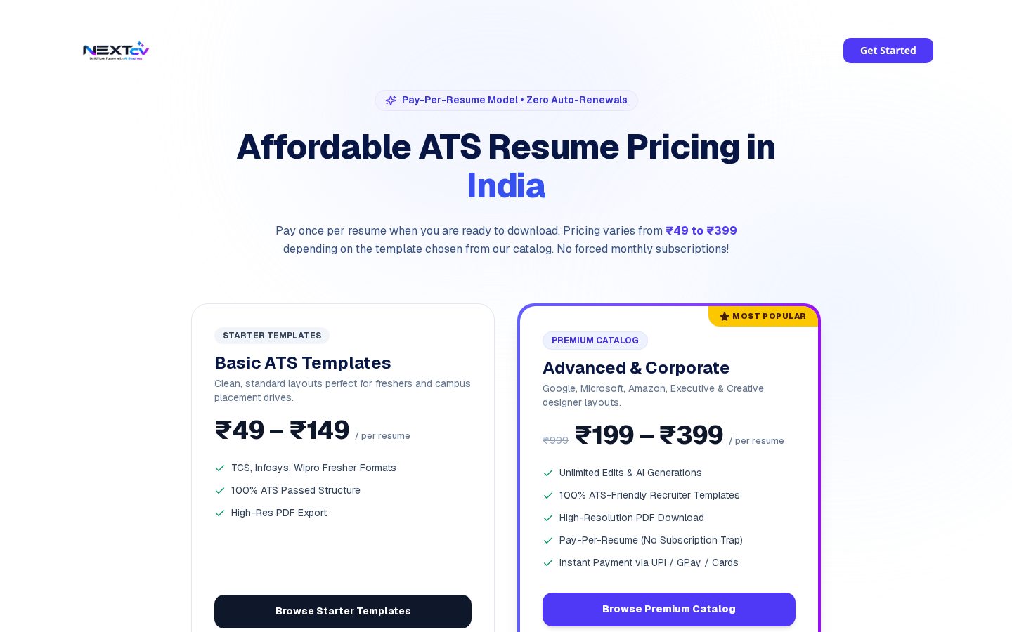 NextCV Pricing