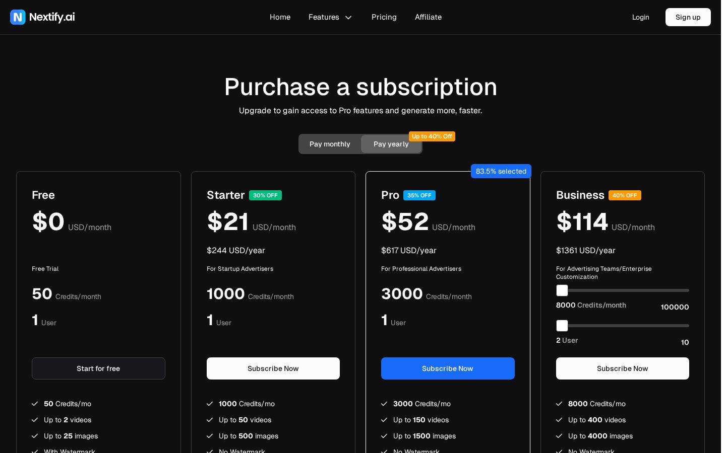 Nextify.ai Pricing