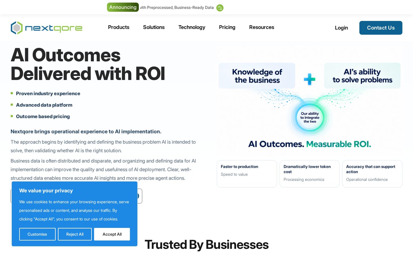 Nextqore AI Data Preprocessor Homepage