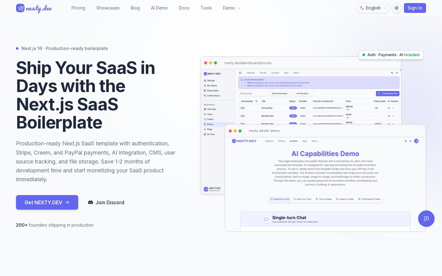 Nexty.dev Homepage
