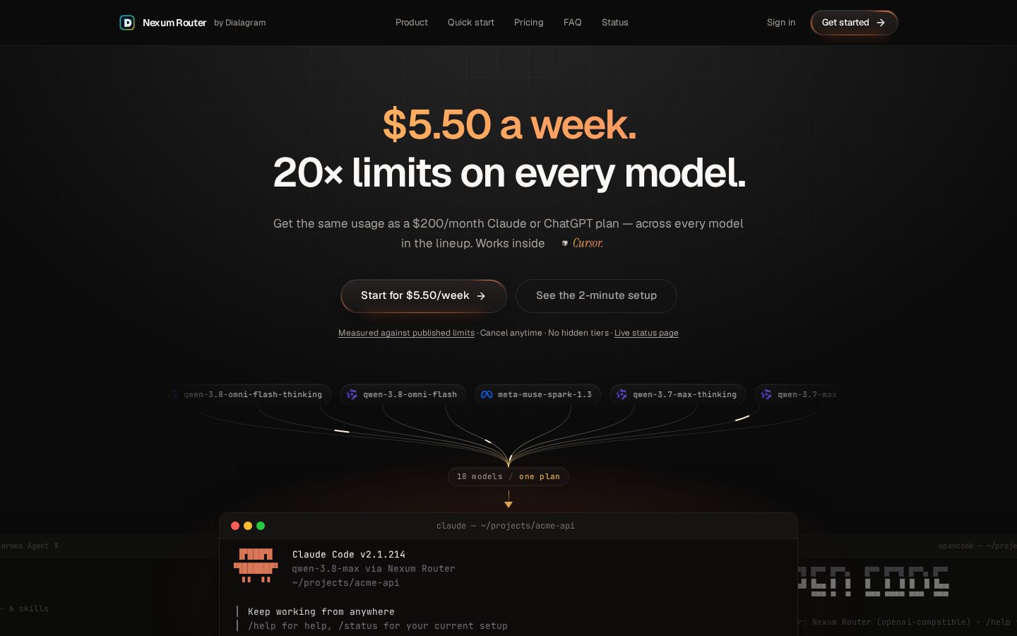 Nexum Router Homepage