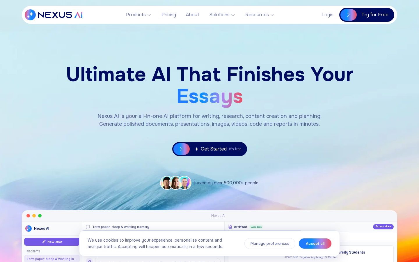 Nexus AI Homepage