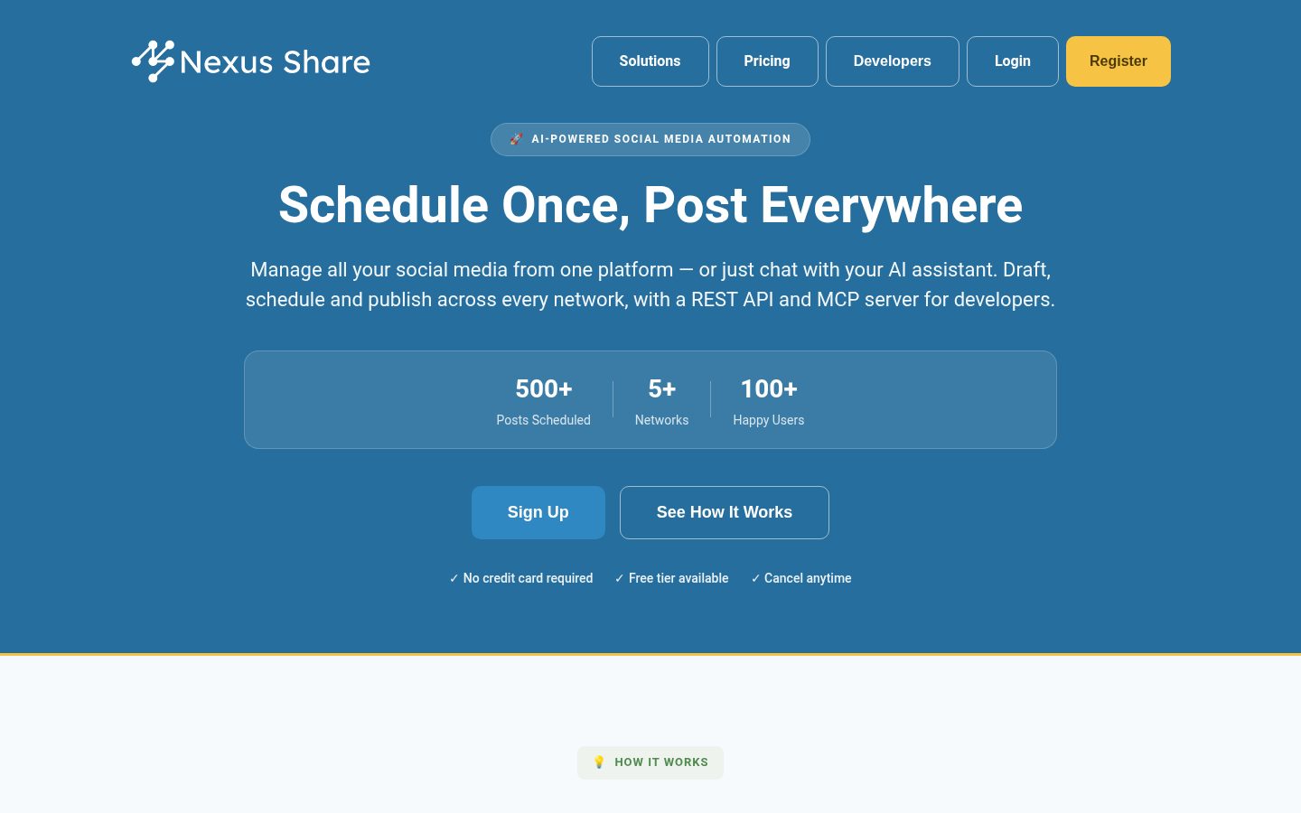 Nexus Share Homepage
