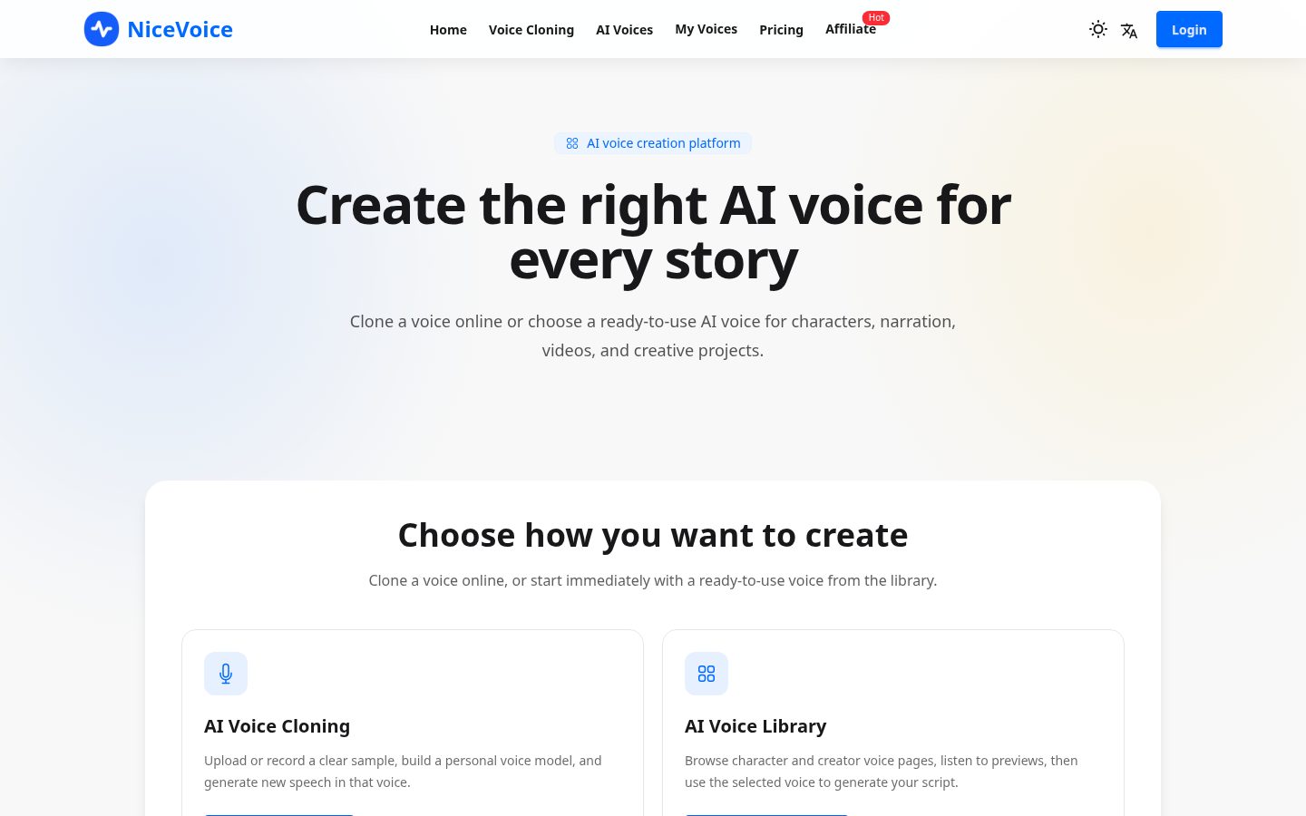 NiceVoice Homepage