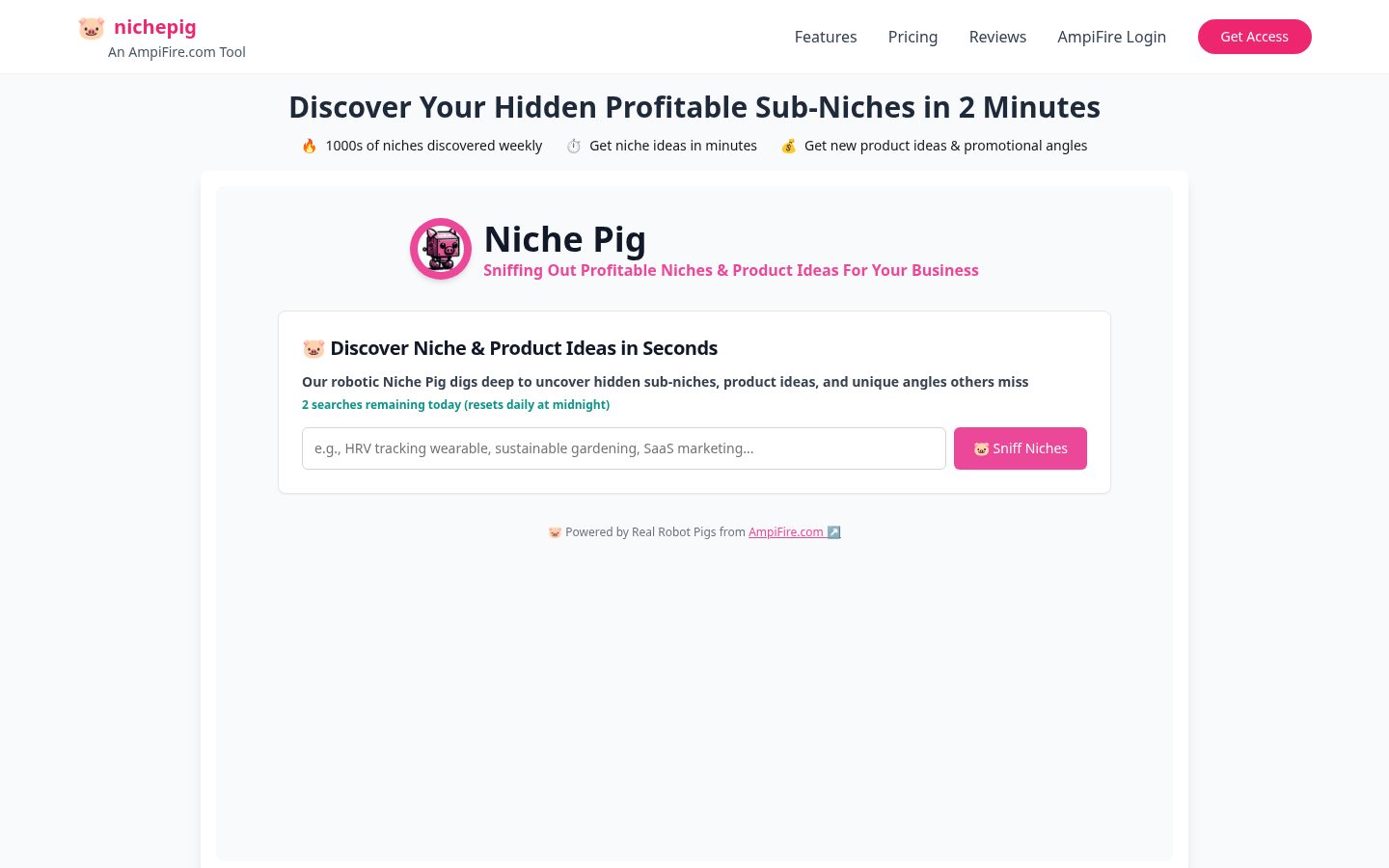 Niche Pig Homepage