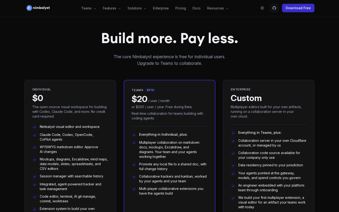Nimbalyst Pricing