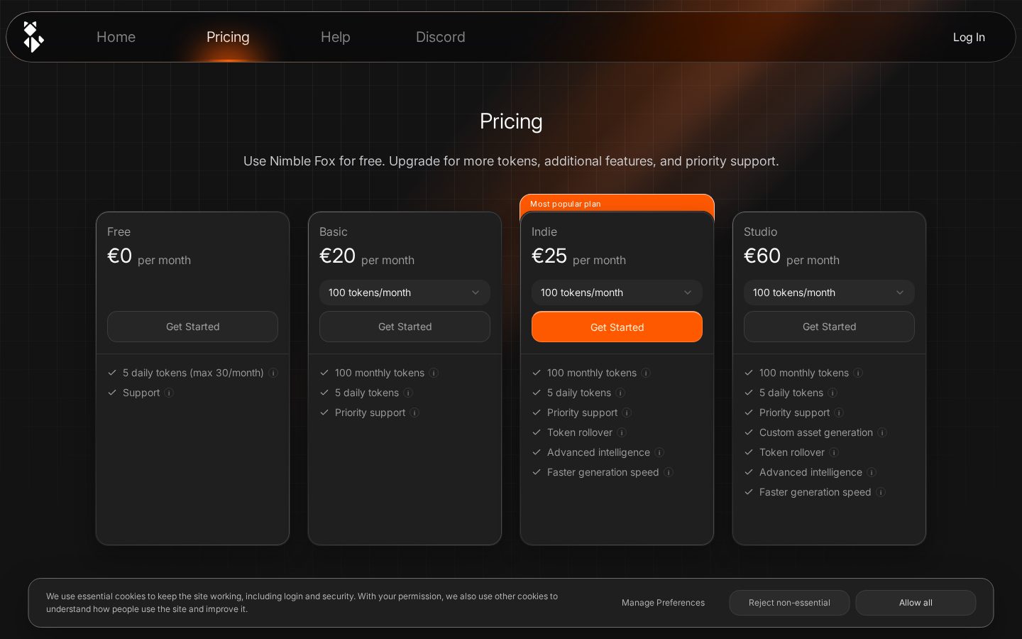 Nimble Fox Pricing
