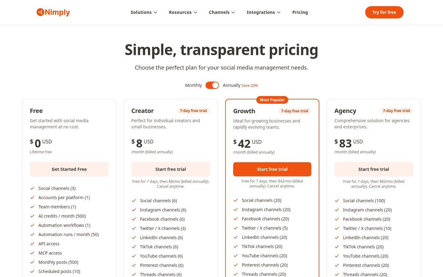 Nimply Pricing