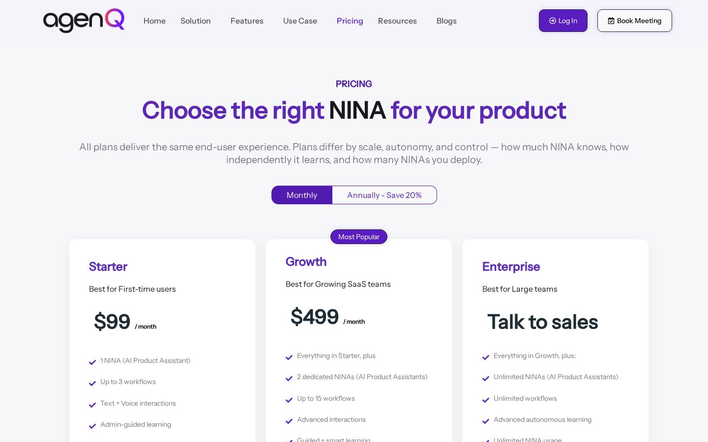 NINA Pricing