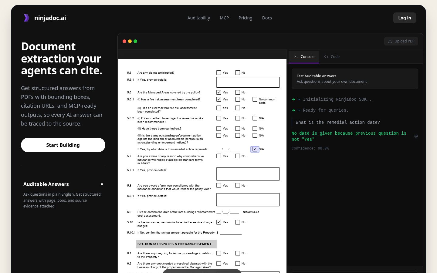 NinjaDoc Ai Homepage